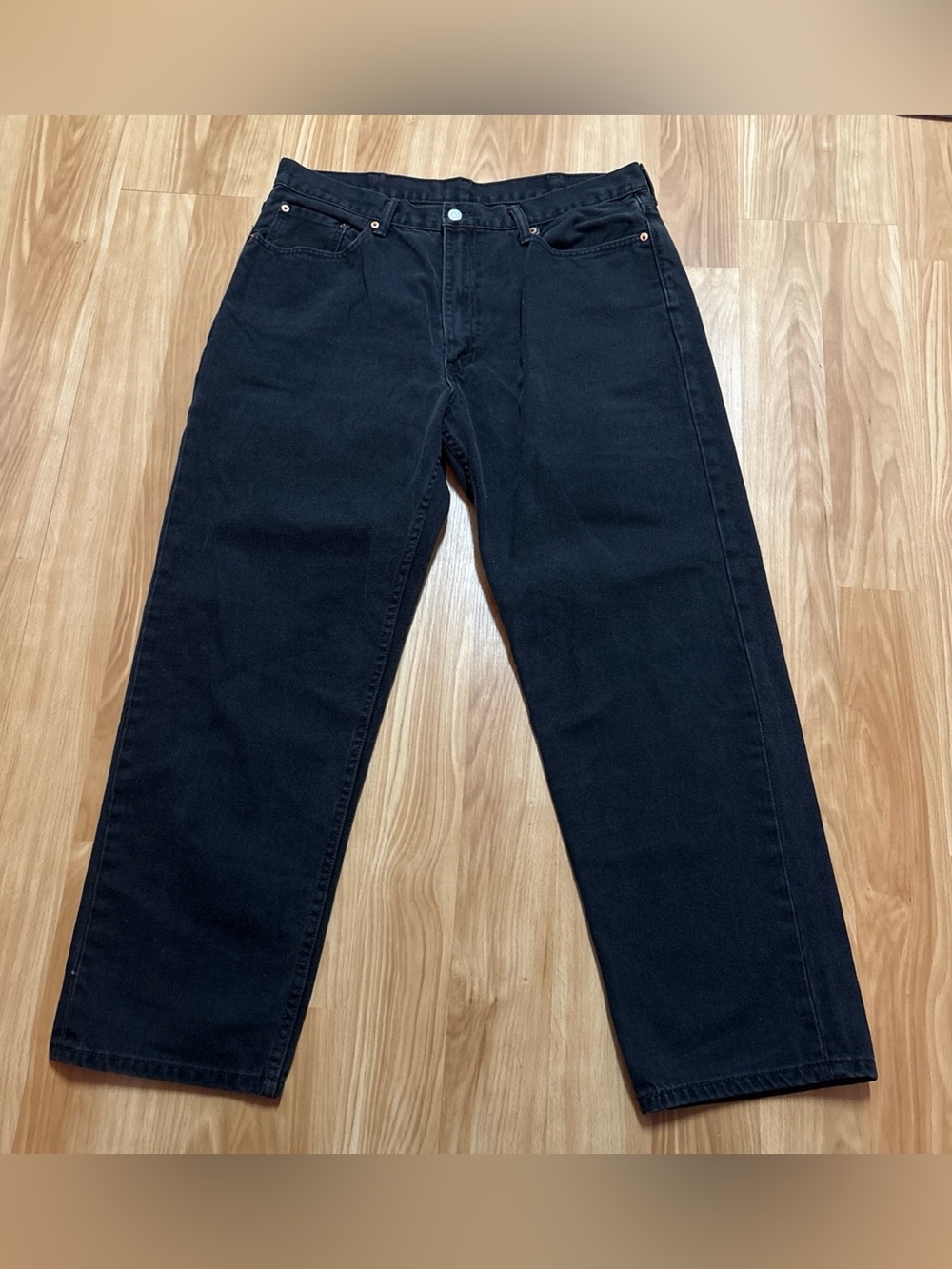 Levi Strauss 550 Black Denim Jeans 40x32 (38x30 Measured) Relaxed Fit